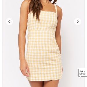 NWT plaid yellow mini dress